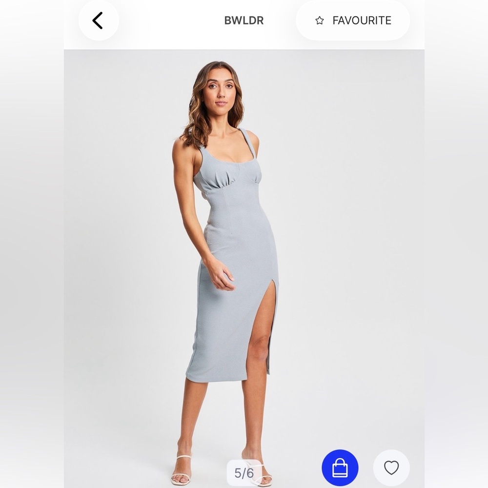BWLDR Blue summer cocktail dress, size Large (Australian size 12)
